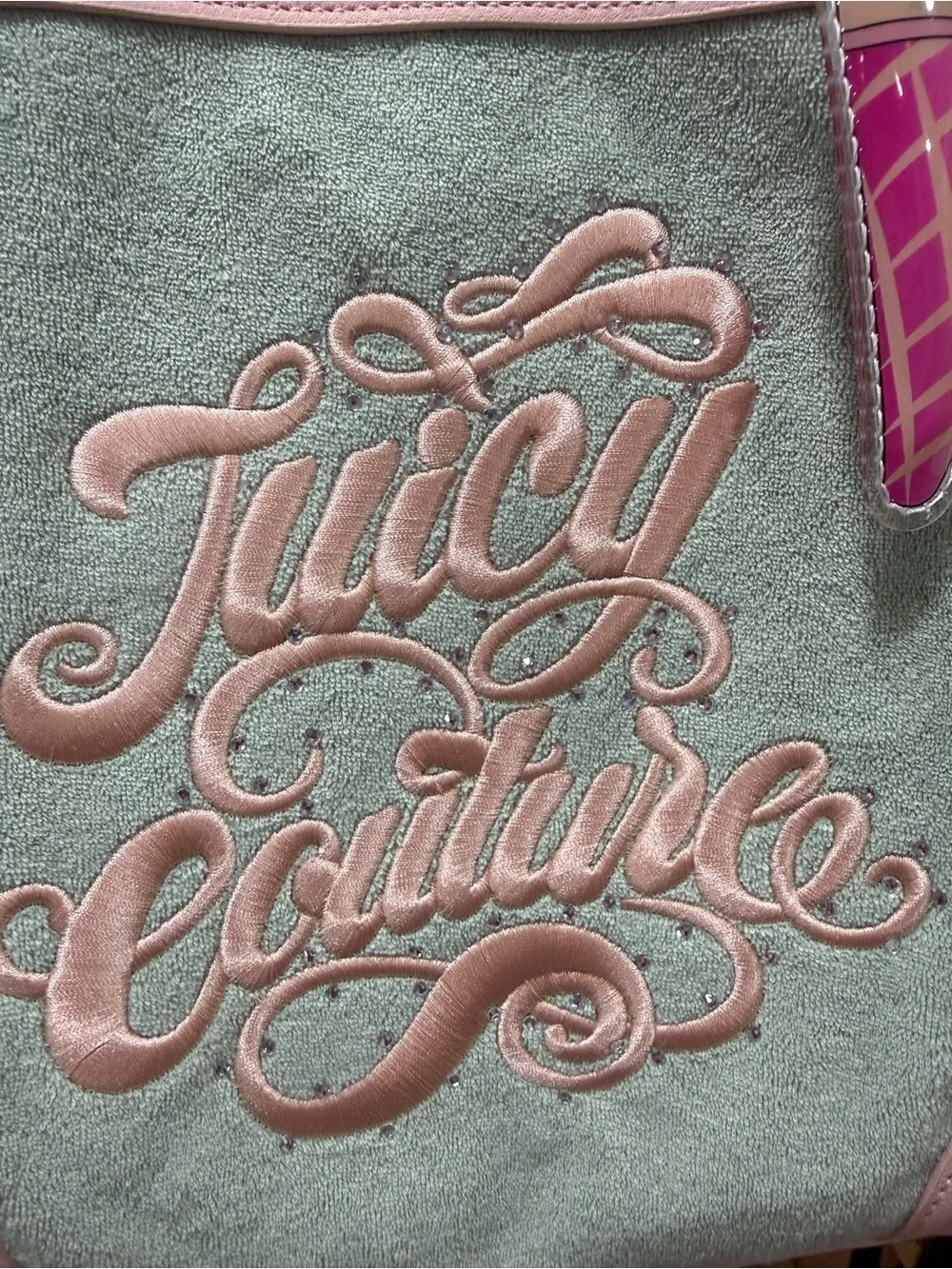 Juicy Couture Mint and Pink Tote with Ice Cream Charm